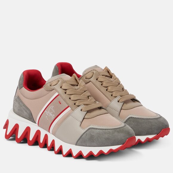 Christian Louboutin NASTROSHARK DONNA Leather Suede Nylon Sneakers Shoes - Picture 2 of 15